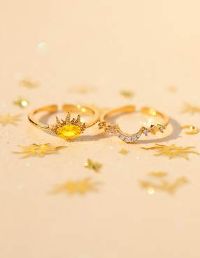 Anillo Girls Crew circonita chapa de oro