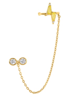 Arete largo Girls Crew Harry Potter con acabado chapa de oro 18 K zirconia