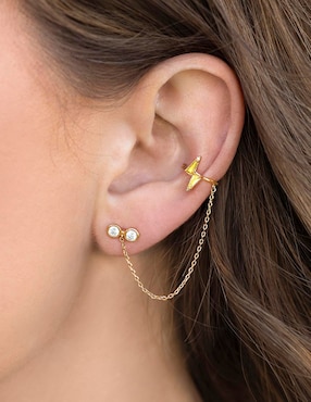Arete largo Girls Crew Harry Potter con acabado chapa de oro 18 K zirconia