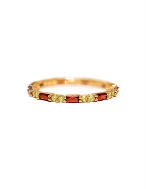Anillo circular Girls Crew Gryffindor House Harry Potter zirconia cúbica chapa de oro