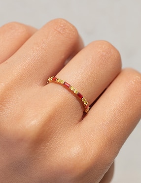 Anillo circular Girls Crew Gryffindor House Harry Potter zirconia cúbica chapa de oro