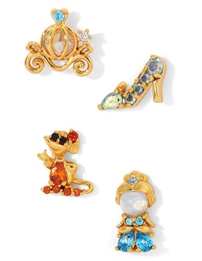 Set ear cuff Cinderrella Girls Crew Disney Princess 18 k con acabado chapa de oro zirconia cúbica