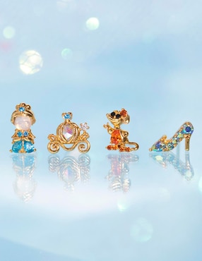Set ear cuff Cinderrella Girls Crew Disney Princess 18 k con acabado chapa de oro zirconia cúbica