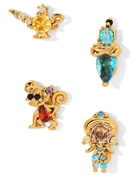 Set de aretes Girls Crew Disney 18 k con acabado baño de oro zirconia cúbica