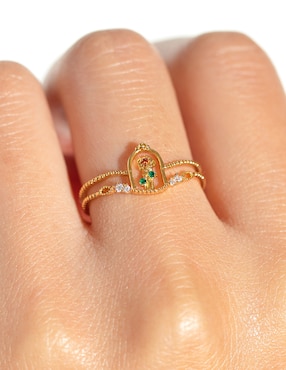 Anillo de flor Girls Crew chapa de oro