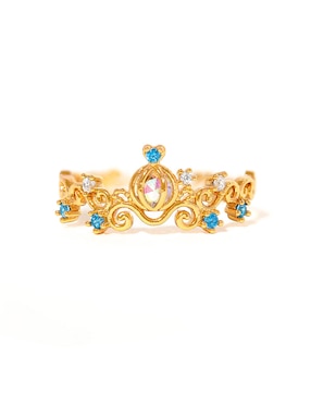 Anillo de carruaje de calabaza Girls Crew Disney Cenicienta circonita chapa de oro
