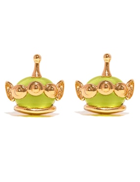 Arete corto alien Toy Story Girls Crew Pixar 18 k con acabo chapa de oro zirconia cúbica