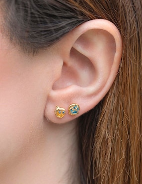Set de aretes Inside Out Girls Crew Pixar 18 k con acabado chapa de oro zirconia cúbica
