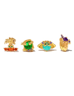 Set ear cuff Inside Out 2 Girls Crew Disney 18 k con acabado chapa de oro zirconia cúbica