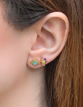 Set ear cuff Inside Out 2 Girls Crew Disney 18 k con acabado chapa de oro zirconia cúbica