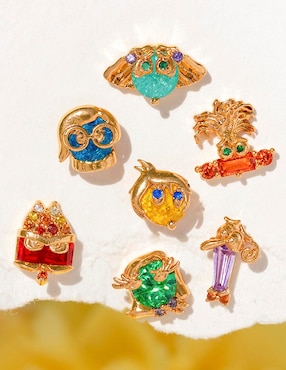 Set ear cuff Inside Out 2 Girls Crew Disney 18 k con acabado chapa de oro zirconia cúbica