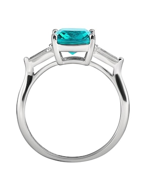 Anillo cuadrado Gladkova Joyería P 925 de plata turmalina brillante