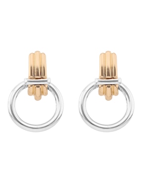 Aretes cortos Anne Klein Metal Crush acabado brillante