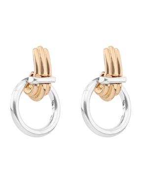 Aretes cortos Anne Klein Metal Crush acabado brillante