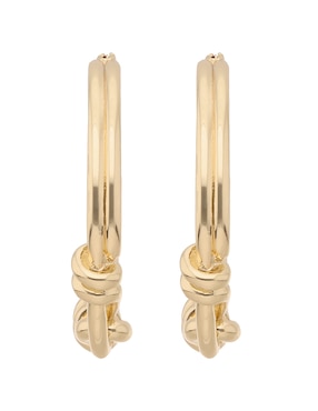 Arracadas de nudo Anne Klein Metal Crush con acabado brillante