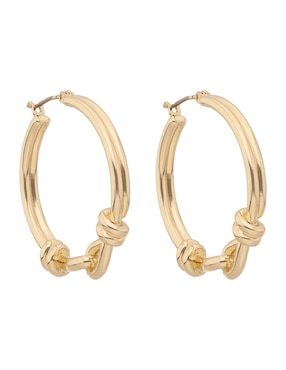 Arracadas de nudo Anne Klein Metal Crush con acabado brillante