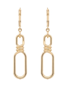 Aretes de eslabones Anne Klein Metal Crush con acabado brillante