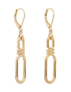 Aretes de eslabones Anne Klein Metal Crush con acabado brillante