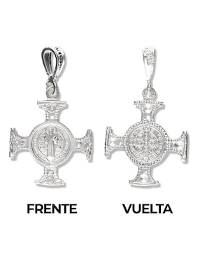 Medalla de cruz Vanguardia Joyera san benito de plata P 925
