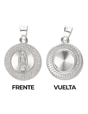 Medalla redonda Vanguardia Joyera virgen de guadalupe de plata P 925