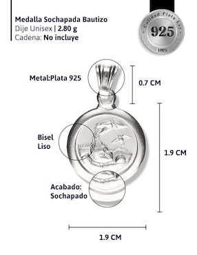 Medalla redonda Vanguardia Joyera de plata P 925