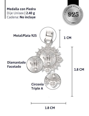 Medalla redonda Vanguardia Joyera cristo de plata P 925