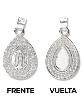 Medalla de gota Vanguardia Joyera virgen de guadalupe de plata P 925