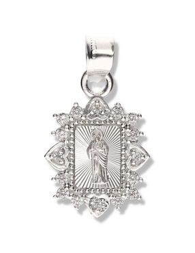 Medalla cuadrada Vanguardia Joyera san judas tadeo de plata P 925