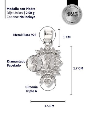 Medalla cuadrada Vanguardia Joyera san judas tadeo de plata P 925