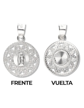 Medalla redonda Vanguardia Joyera virgen de guadalupe de plata P 925