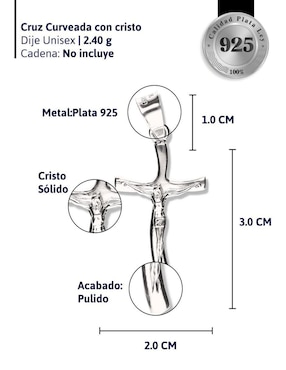 Dije de cruz Vanguardia Joyera cristo de plata P 925