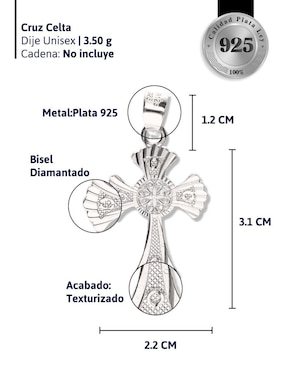 Dije de cruz Vanguardia Joyera cristo de plata P 925