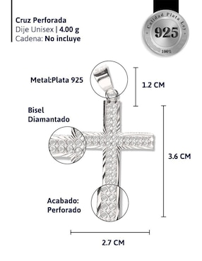 Dije de cruz Vanguardia Joyera cristo de plata P 925