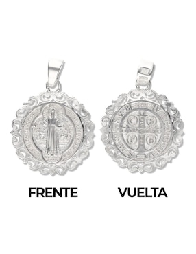 Medalla redonda Vanguardia Joyera san benito de plata P 925