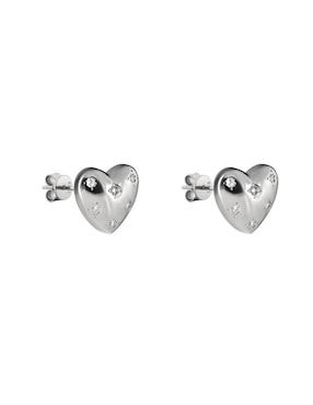 Broqueles de corazón Gladkova Joyería de plata P 925 zirconia