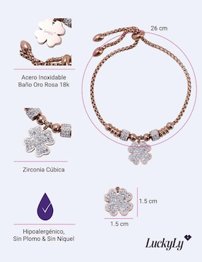 Kit de pulsera Luckyly 18 K Gaby con acabado baño de oro rosa