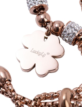 Kit de pulsera Luckyly 18 K Gaby con acabado baño de oro rosa
