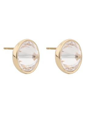 Aretes de círculo Dkny con acabado espejo cristal