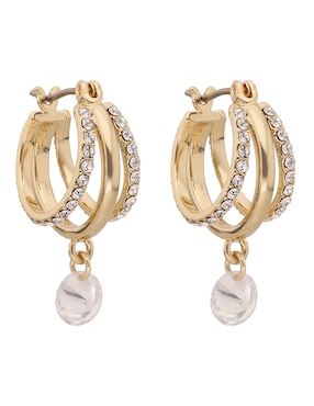 Aretes circulares Dkny Jade con acabado pavé cristal