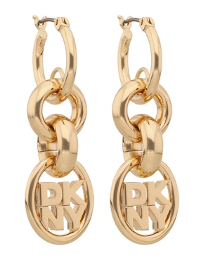Aretes de logo Dkny con acabado texturizado