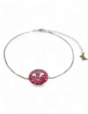 Pulsera Og con acabado baño rodio