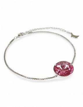 Pulsera Og con acabado baño rodio