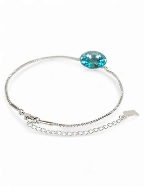 Pulsera Og con acabado baño rodio