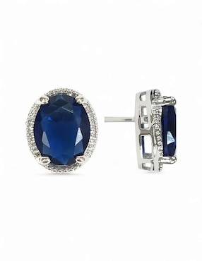 Aretes, collar y anillo de ovalada og de acero inoxidable zirconia