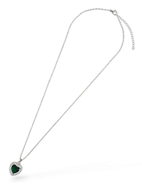 Aretes, collar y anillo de corazón og de acero inoxidable zirconia