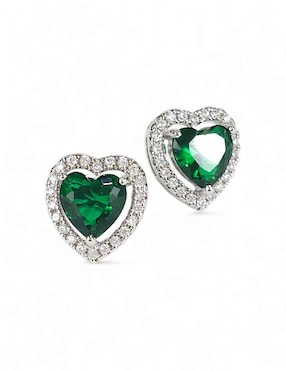 Aretes, collar y anillo de corazón og de acero inoxidable zirconia