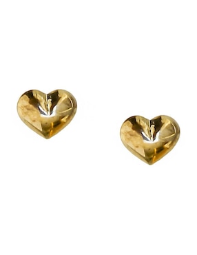 Broqueles de corazón Sofia Blum de oro con acabado brillante