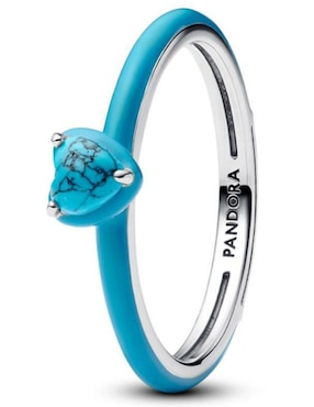 Anillo de corazón Pandora ME P 925 de plata turquesa pulido