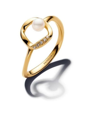Anillo Pandora Essence de plata P 925 zirconia cúbica con acabado baño de oro