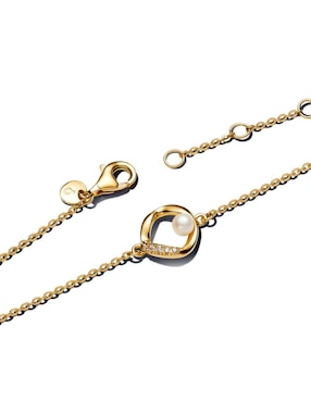 Brazalete Pandora de plata con zirconia cúbica p 925 con acabado baño de oro
